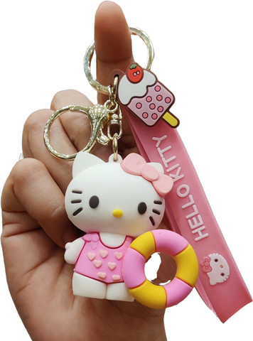 GT Gala Time Cute Hello Kitty 3D Key Chain Metal Key Ring Birthday