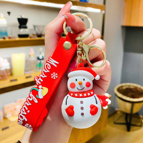 Mubco Christmas Snowman 3D Keychain | Strap Charm & Hook | PVC