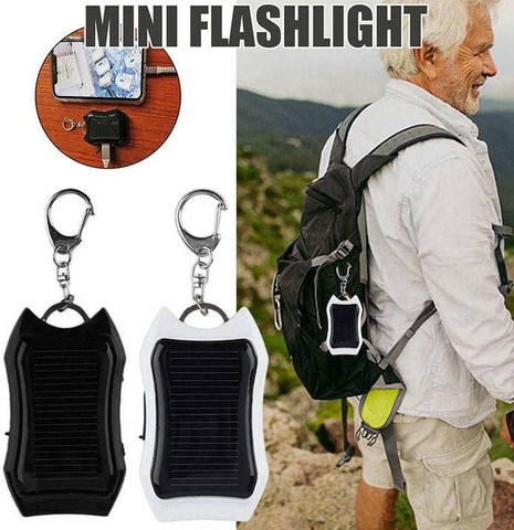 Llavero Cargador Solar De 1500 MAh Con Linterna LED – Impermeable Y Portátil Para Excursiones, Senderismo Y Camping