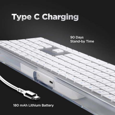 Acer Clearview Curved Transparent Rechargeable Keyboard Wireless ...
