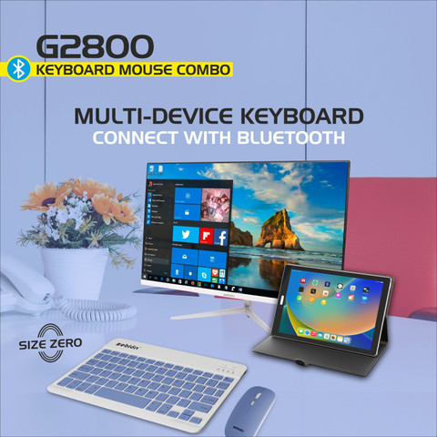 zebion G2800 Mini Keyboard & Mouse Combo (Type-C Rechargeable with
