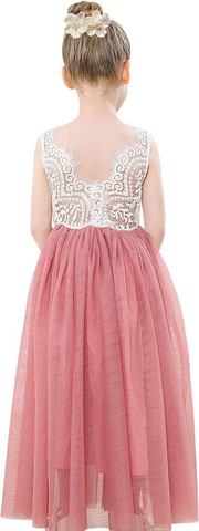 open lace back dress Cute Baby Girl Puffy Christmas Dress Toddler Birthday Party Princess   marryshe