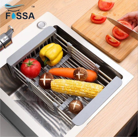 2-Pack Stainless Steel Drain Baskets - Rectangular Kitchen Strainer For Sink, Washing Vegetables & Fruits