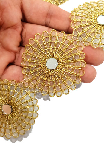 R N Creation Mirror Work Fancy Laces Border for Women's Dresses, Dupatta,  Home Decore Lehenga Blouse choli Anarkali Home Decoration craft etc.4 Mtr  pack Lace Reel Price in India - Buy R N