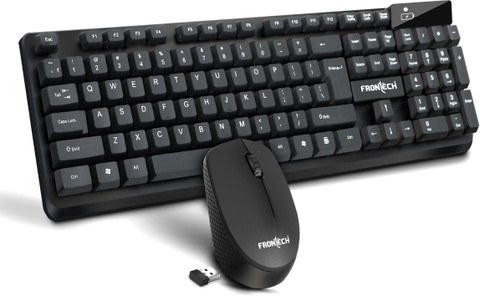 Frontech KB-0027 Wireless Keyboard and Mouse |1200 DPI | Membrane