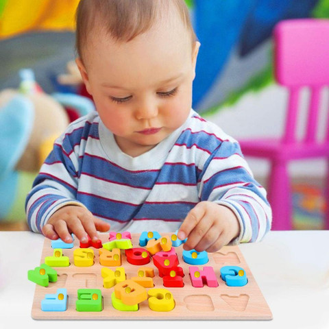 Plus Shine Small atoz Alphabet Number Shape Learning Puzzles Board
