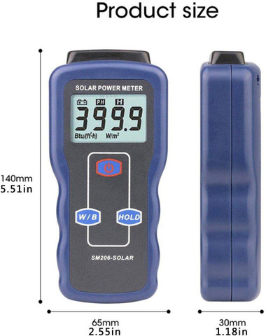 Digital Solar Power Meter, Sun Light Energy Measuring Tester For Testing Car Window Performance
