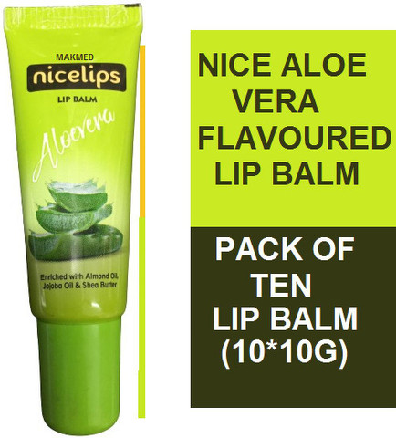 MAKMED NICE PHARMA ALOE VERA FLAVOUR LIP BALM PACK OF TEN (10*10G) ALOE  VERA - Price in India, Buy MAKMED NICE PHARMA ALOE VERA FLAVOUR LIP BALM  PACK OF TEN (10*10G) ALOE