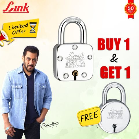 Link Atoot 45mm Lock Buy 1 Get 1 New Round 50mm Lock Free) | Steel Body ...