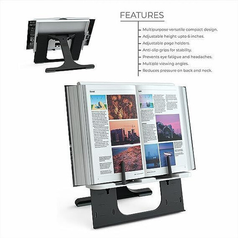 Easy Read eRead Angle Adjustable Book Holder and Reading Stand (White ...
