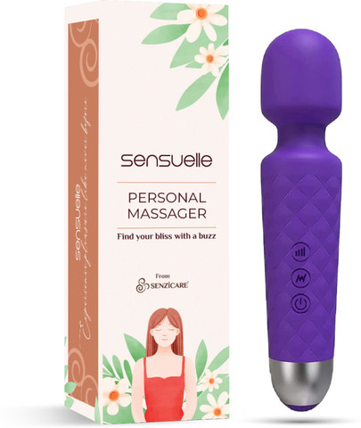 Sensuelle Personal Body Vibrator Massager | Medical Grade Silicone | 20  Vibration Modes | Rechargeable, Handheld, Cordless Massager
