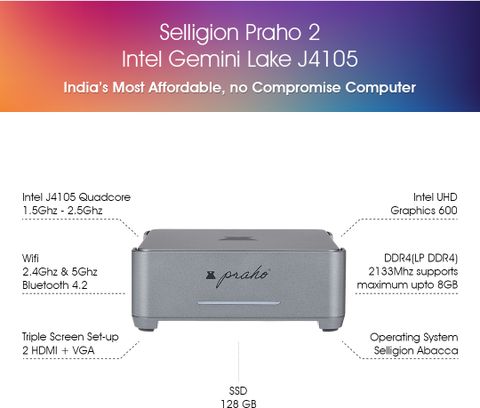 Selligion Praho 2.0 - Linux, Intel, Celeron, 8 GB LPDDR4, 128 GB SSD ...