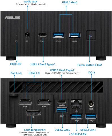 ASUS ExpertCenter PN52 Barebone Mini PC with Ryzen™ 5 5600H & AMD