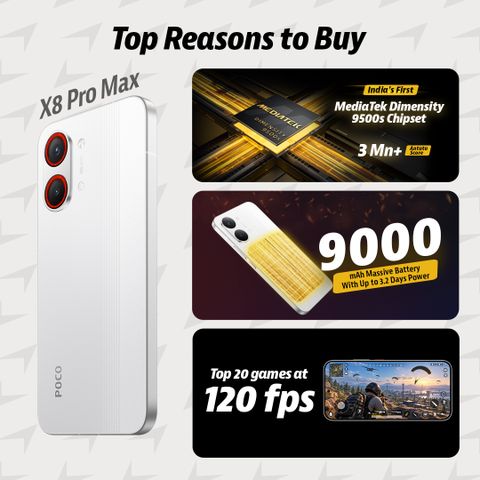 POCO X8 Pro Max (256 GB Storage, 12 GB RAM) Online at Best Price