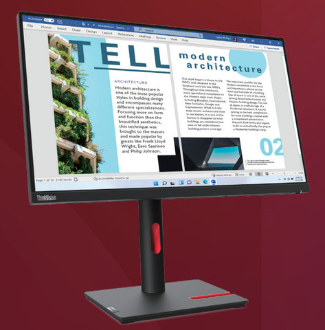 Lenovo ThinkVision 60.45 cm (24 inch) Full HD IPS Panel Monitor