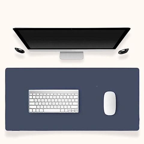 QSYZAIL Leather Desk Pad - 23.6x13.8 Inch PU Leather Desk Mat With Waterproof Non-Slip Surface
