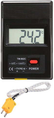 Nimomo K-Typ Digital-Thermometer TM-902C – Messbereich -50 Bis 1300 °C, Mit LCD, Thermoelement-Sensor, Für Flüssigkeiten & Gase
