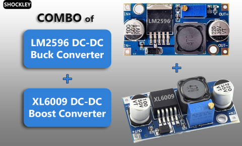 shockley LM2596 & XL6009 DC Buck Boost Converter Module COMBO (5
