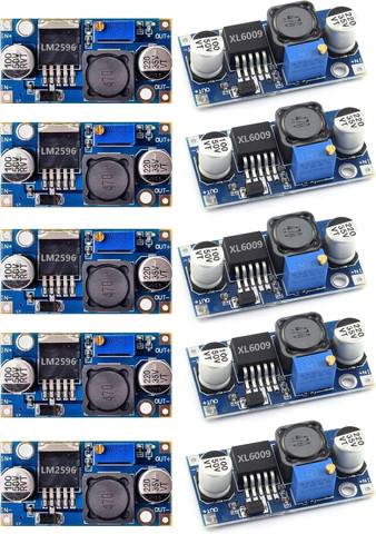 shockley LM2596 & XL6009 DC Buck Boost Converter Module COMBO (5