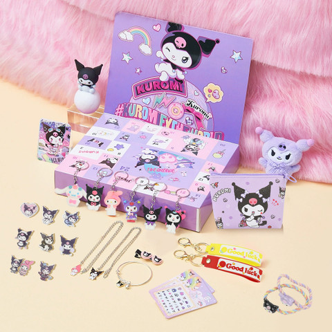 Qpets 28 Pcs Kawaii Sanrio Kuromi Gift Box Merchandise Collectible
