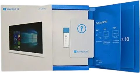 MICROSOFT Windows 10 Home Box Pack (Lifetime) Activation Key Card with ...