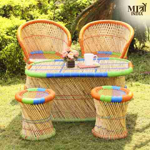 バンブー座卓 Worldwood Bamboo Table & Chair Set Price in India - Buy Worldwood