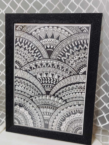 NILLANGNI Mandla art Ink 12 inch x 7 inch Painting Price in India
