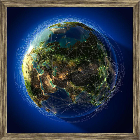 Artzfolio Highly Detailed Planet Earth Framed Wall Art Painting