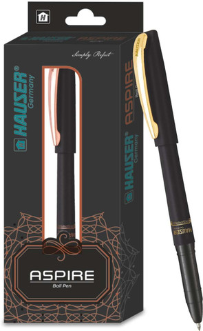 HAUSER Aspire Matt Black Body With Copper Trim Metal Ball Pen