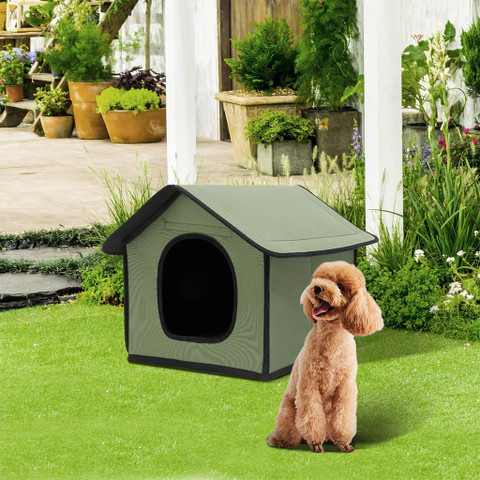 Outdoor Waterproof Pet Shelter House - For Stray Cats & Small Dogs, Gray, Upgraded Insulated Design, 22.4x16.5x15 In