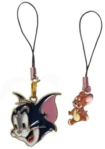 ZENIFY TOM & Jerry phone charms aesthetic keychain key ring gold