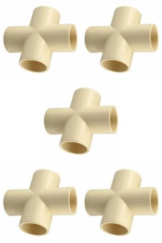 Fitvit CPVC CROSS TEE 25MM (1'), PACK OF 5 Pcs, 4-Way Cross Pipe
