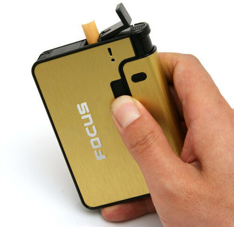 focus pioneer automatic cigarette case GENZ Focus Pioneer Gold Cigarette Case Lighter I Automatic Ejection Cigarette  Holder FIRST QUALITY FROM PIA INTERNATIONAL Pocket Lighter Price in India