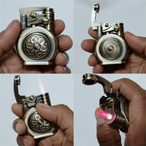 Crokroz Premium Vintage Lighters Windproof Antique Trench Lighters with  Lighter - Slim, Windproof Jet Flame Pocket Lighter for Hookah and Cigarettes  Pocket Lighter Price in India