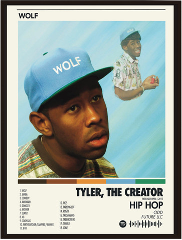 Tyler The Creator Wolf Framed Framed Wall-Art| Home Décor Hip hop
