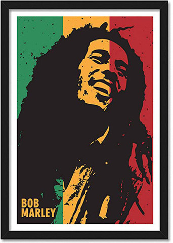 Bob Marley Pop Art Framed Poster With Acrylic Glass for Room