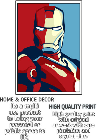 iron man art deco poster