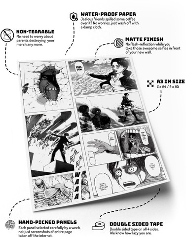 Manga Wall Collage Kit Anime Room Decor 10 PCS - Non-tearable 125 ...