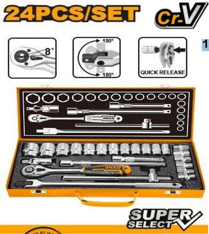 INGCO 24 Pcs SOCKET SET -HKTS12242 Hand Tool Kit Price in India