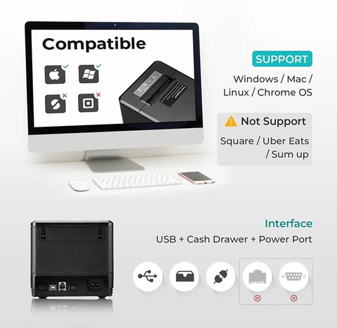 ATPOS AT-301 80mm (3 Inch) POS Thermal Receipt Billing Printer | USB ...