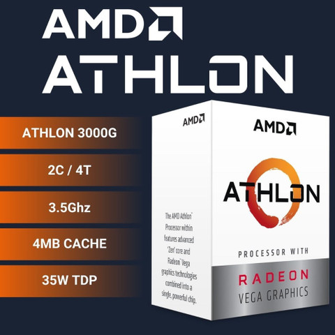 AMD Athlon 3000g 3.5 GHz AM4 Socket 2 Cores Desktop Processor