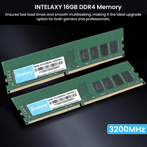 Intelaxy 16GB DDR4 3200 mhz Ram DDR4 16 GB (Dual Channel) PC SDRAM