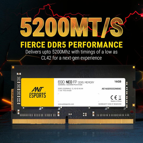 Ant Esports 690 NEO FP 5200 Mhz CL 42-42-42-84 RAM DDR5 16 GB