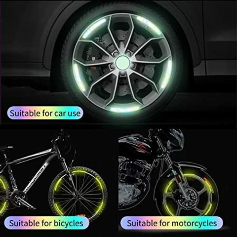 mapperz 3D Reflective Wheel Tire Rim Stripe Sticker Tape for Car