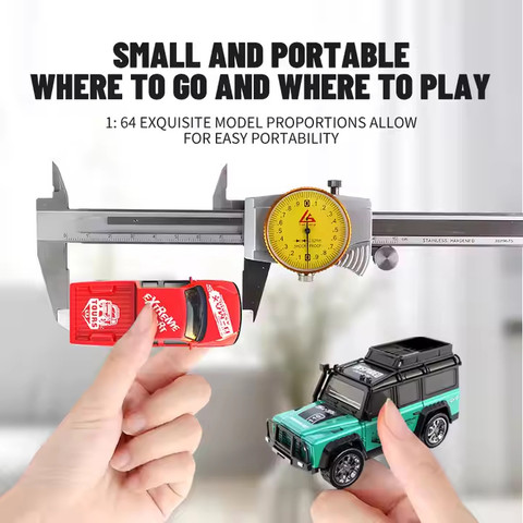 DIKUJI ENTERPRISE 1:64 Mini RC Truck with LED-Lit Trailer Diecast