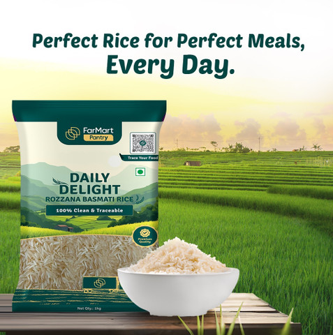 FarMart Daily delight basmati rice Basmati Rice (Long Grain, Steam ...