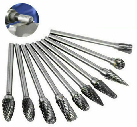 TOP! Double Cut Carbide Rotary Burr Set 20Pcs Die Grinder Bits 1/8 inch