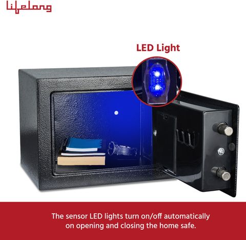 Lifelong 8.6 Litres Home Safe 0.3 Cubic Feet with Led Safe Locker Price ...