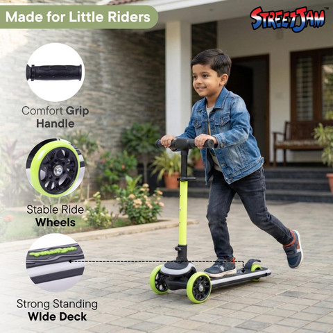 StreetJam Blinkie Kids LED Kick Scooter for 3–12 Years, LED Deck