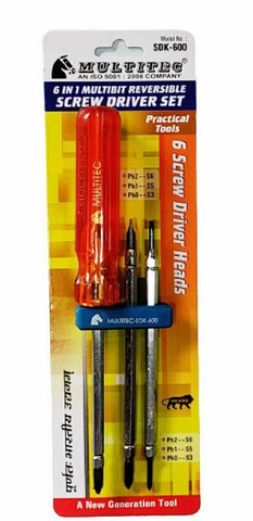 Multitec SDK-600 6 in 1 MULTI BIT REVERSIBLE SCREWDRIVER SET